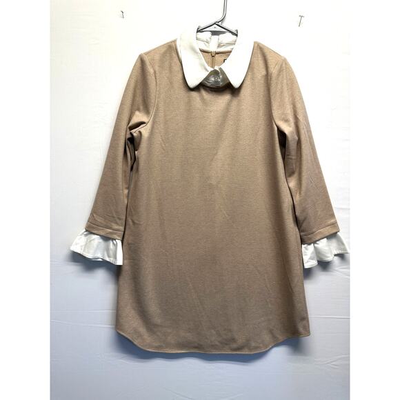 NWOT Tuckernuck Sandwhisp Dakota Dress Large Beige White A Line Peter Pan Collar - Picture 2 of 10